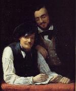 Franz Xaver Winterhalter Self Portrait of the Artist with his Brother, Hermann Germany oil painting artist